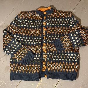 Stylish Orange and Gray Women's Cardigan